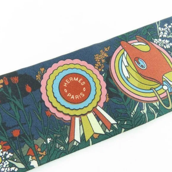 Hermes Twilly Pony Pit Stop Silk Scarf - Picture 6 of 7
